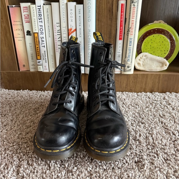 Dr. Martens Shoes - Black Leather Lace-Up Boots